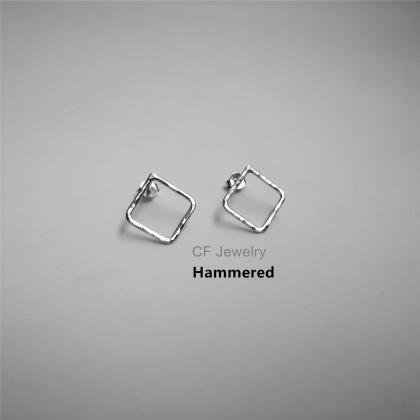 Diamond Shaped Studs, Geometric Earrings..