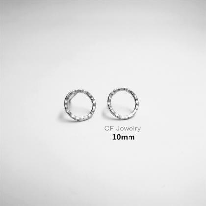 Circle Stud Earrings -silver, Rose Gold Or Gold..