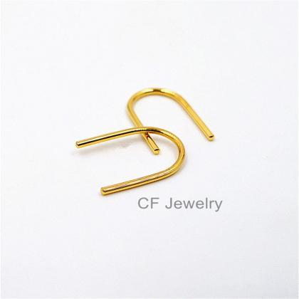 Small Arc Earrings Gold Arch Earrin..