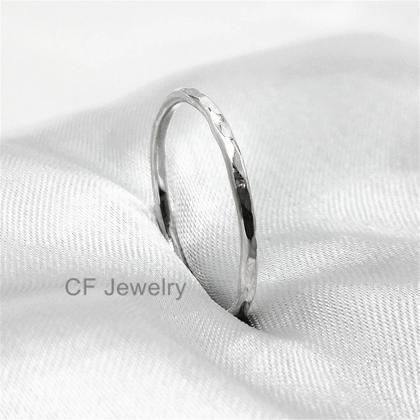 Hammered Stacking Ring Sterling Sil..
