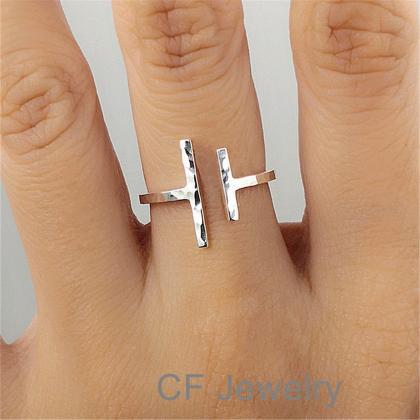 Sterling Silver Parallel Bar Ring D..