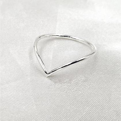 Thin Chevron Ring Sterling Silver V Shaped Ring..