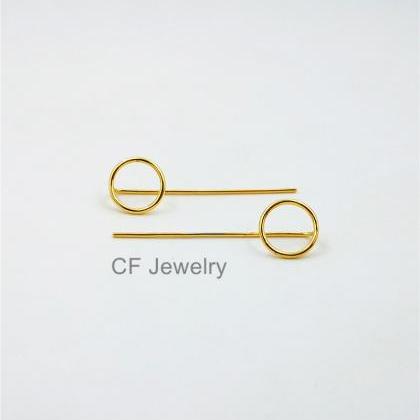 Circle Threader Earrings Gold Or Ro..