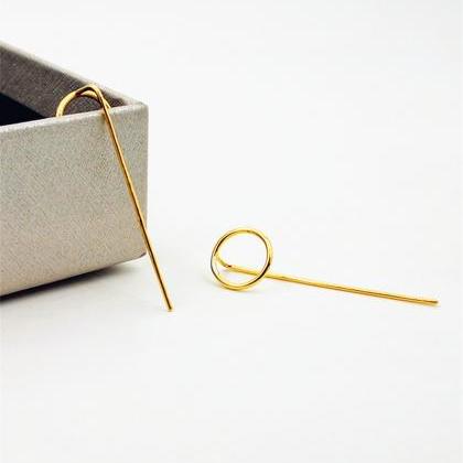 Circle Threader Earrings Gold Or Ro..