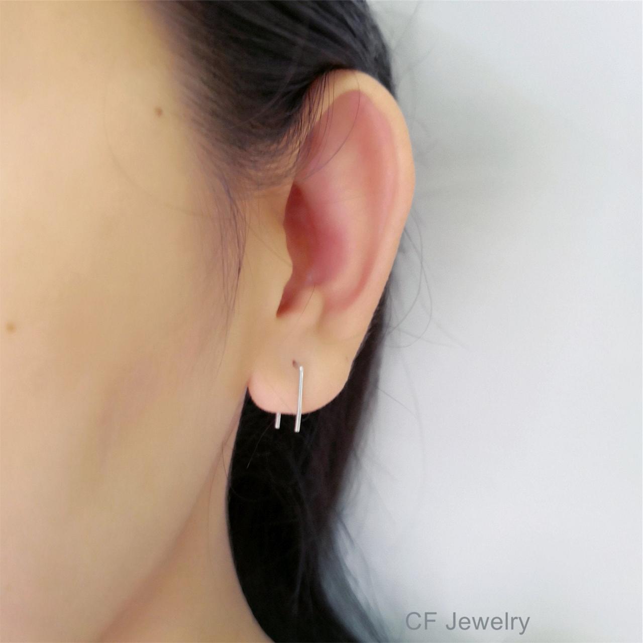 1pair Simple & Luxurious Silver Arc-shaped Earrings