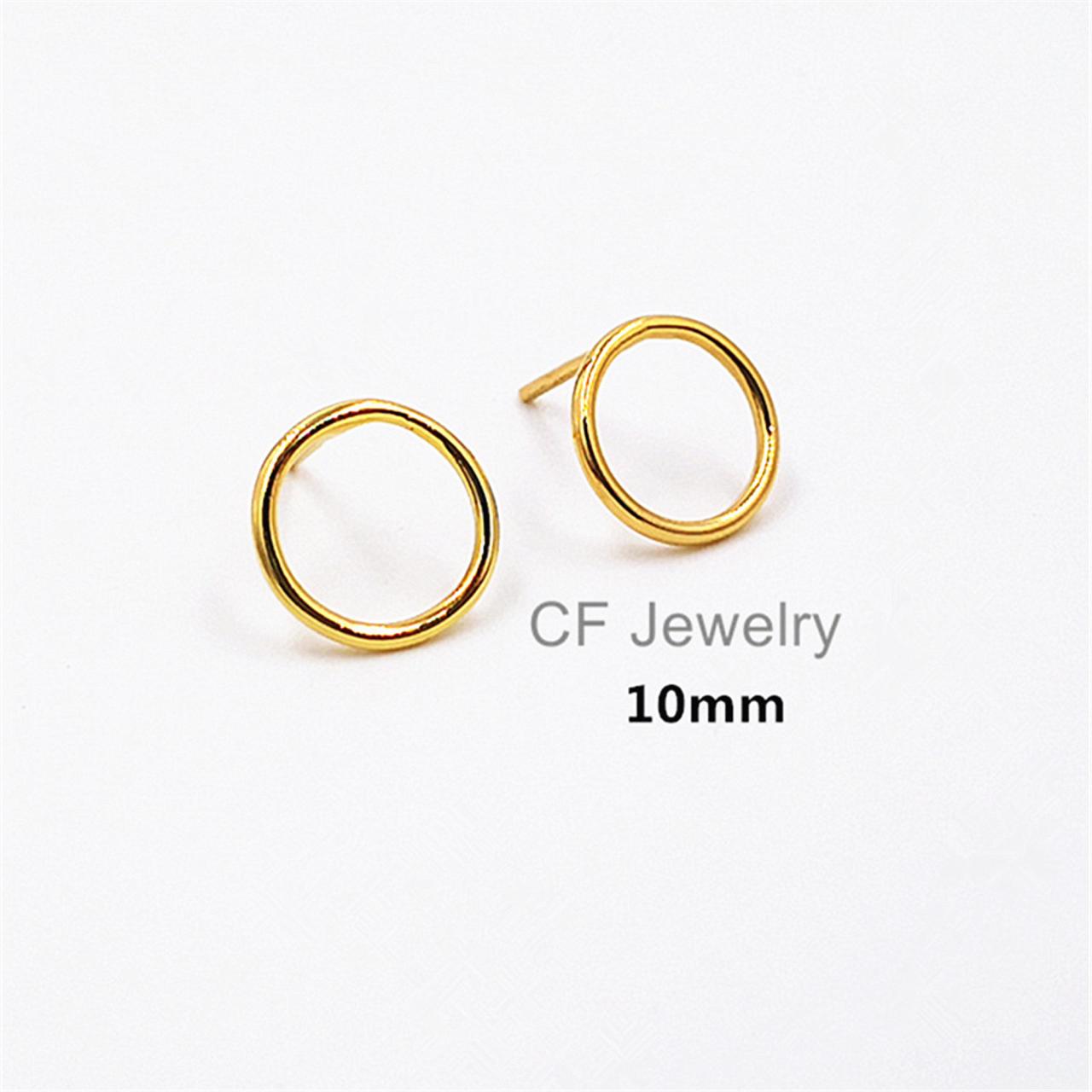 Open Circle Studs Gold Circle Earrings Silver Sterling Open Circle Earrings Rose Gold Circle Stud Earrings Small Circle Earrings