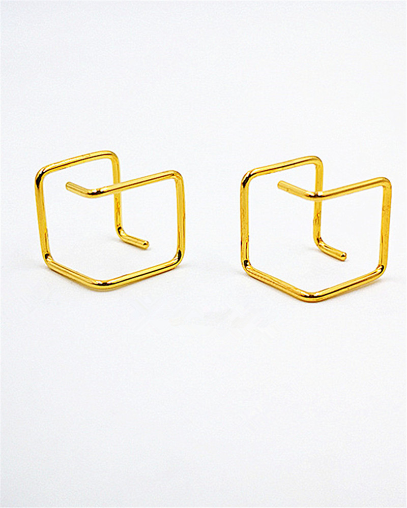 Cube Huggie Earrings Gold Or Rose Gold Cube Hoop Earrings 3D Cube Earrings Square Earrings Geometric Cube Earrings Cube Drop Earrings 