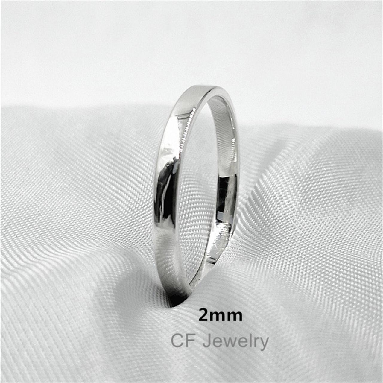 Silver Flat Band Ring Gold Flat Top Ring Rose Gold Stacking Rings Sterling Silver For Women Satin Finish Rings Simple Mens Ring Unisex Rings