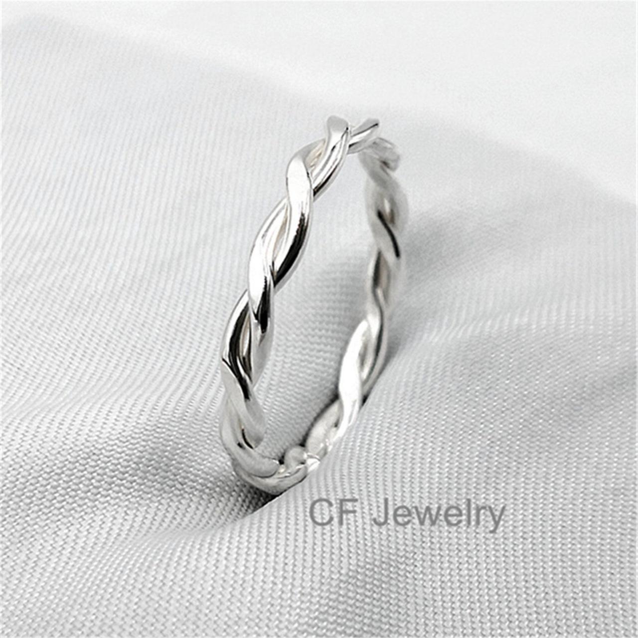 Sterling Silver Braided Ring Celtic Ring Twisted Ring Couple Rings Unisex Rings Stacking Rings Stackable Rings Twisted Ring Shaped