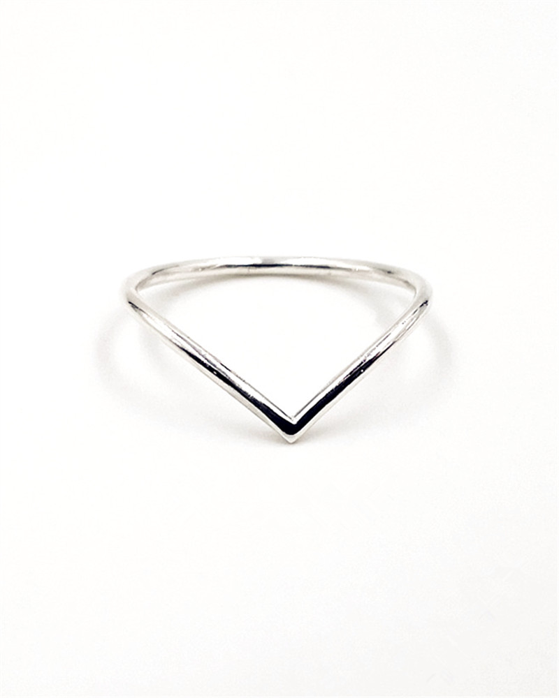 Thin Chevron Ring Sterling Silver V Shaped Ring Wishbone Ring Silver