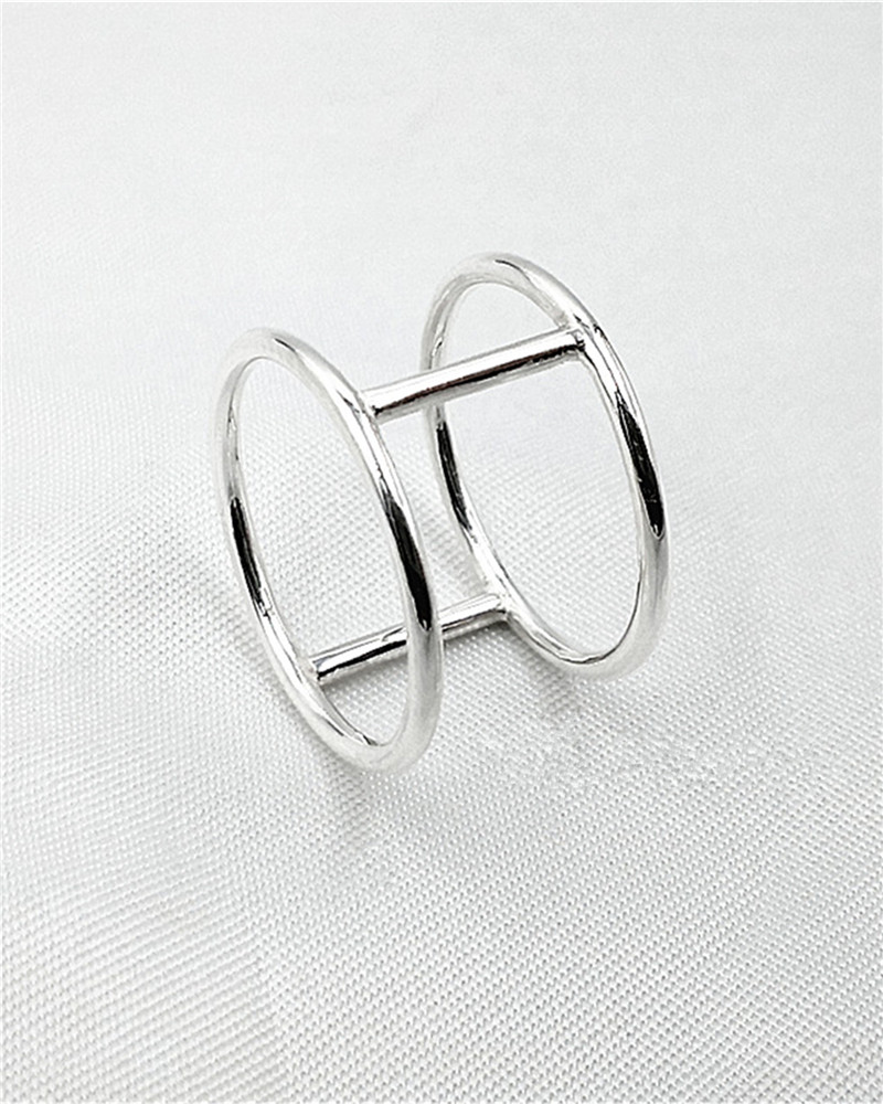 Double Bar Ring Sterling Silver Cage Ring Double Band Ring Statement Ring Bar Jewelry Modern Rings Geometric Rings