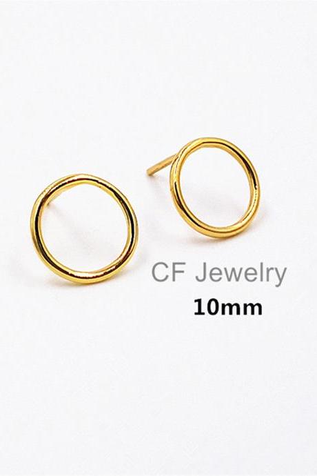 Open Circle Studs Gold Circle Earrings Silver Sterling Open Circle Earrings Rose Gold Circle Stud Earrings Small Circle Earrings
