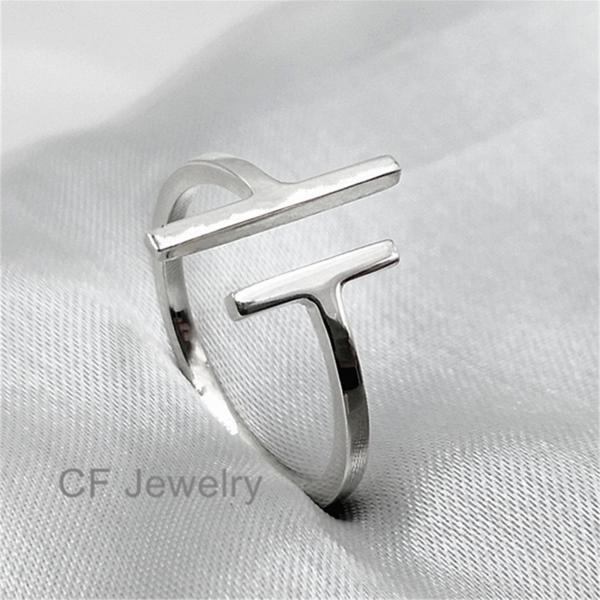 Sterling Silver Parallel Bar Ring Double Bar Ring Vertical Bar Ring