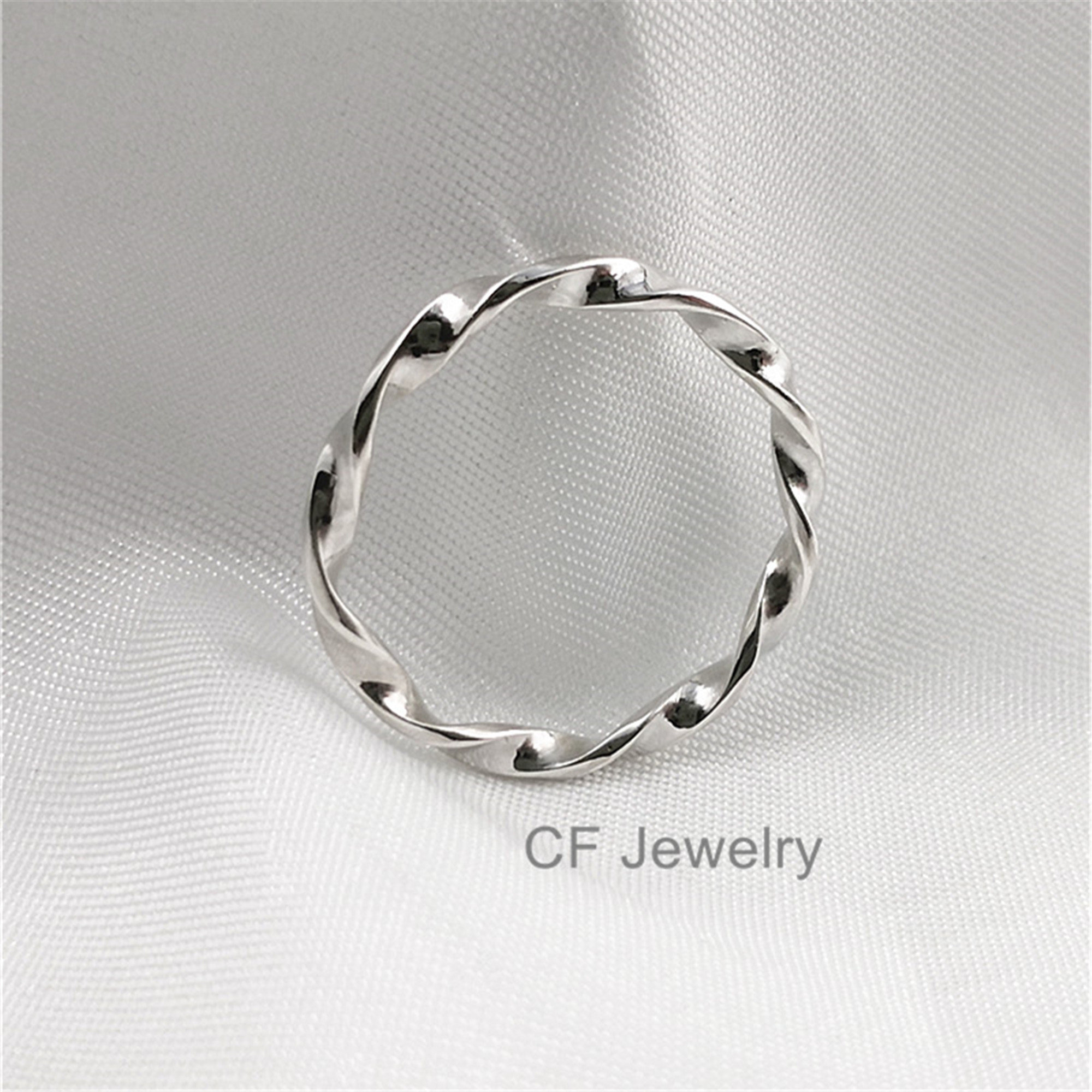 Twisted Ring Sterling Silver Stacking Ring Stackable Ring Twisted Ring ...